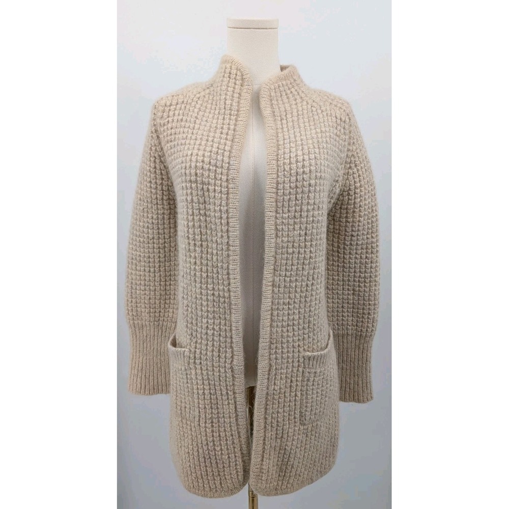 Vintage LeRoy Knitwear Mohair Blend Chunky Open Cardigan Size M Cottage Cabin